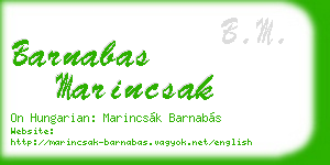 barnabas marincsak business card