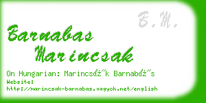 barnabas marincsak business card